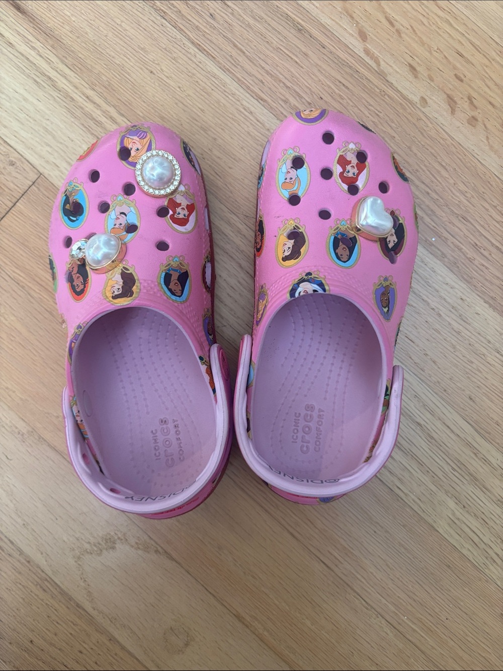Kids Pink Character Print Clog Shoes